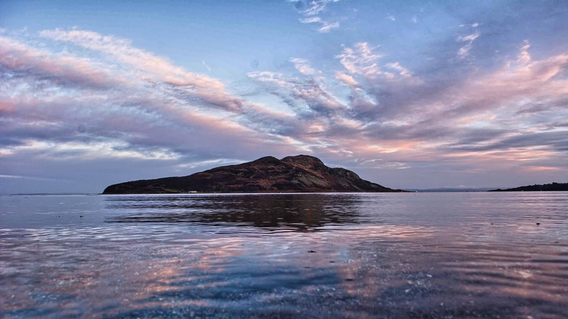 Holy Isle across from our house, in Lamlash Bay