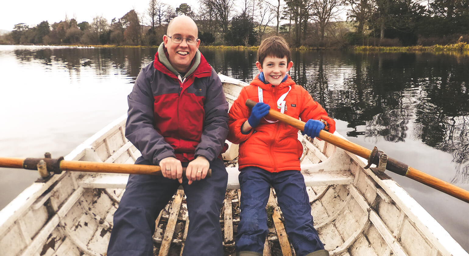 Miles and I rowing in Shrewsbury - December 2017