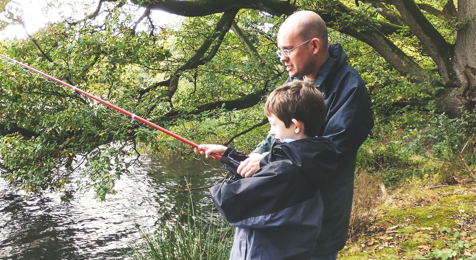 Miles and I fishing in Leominster - 2015