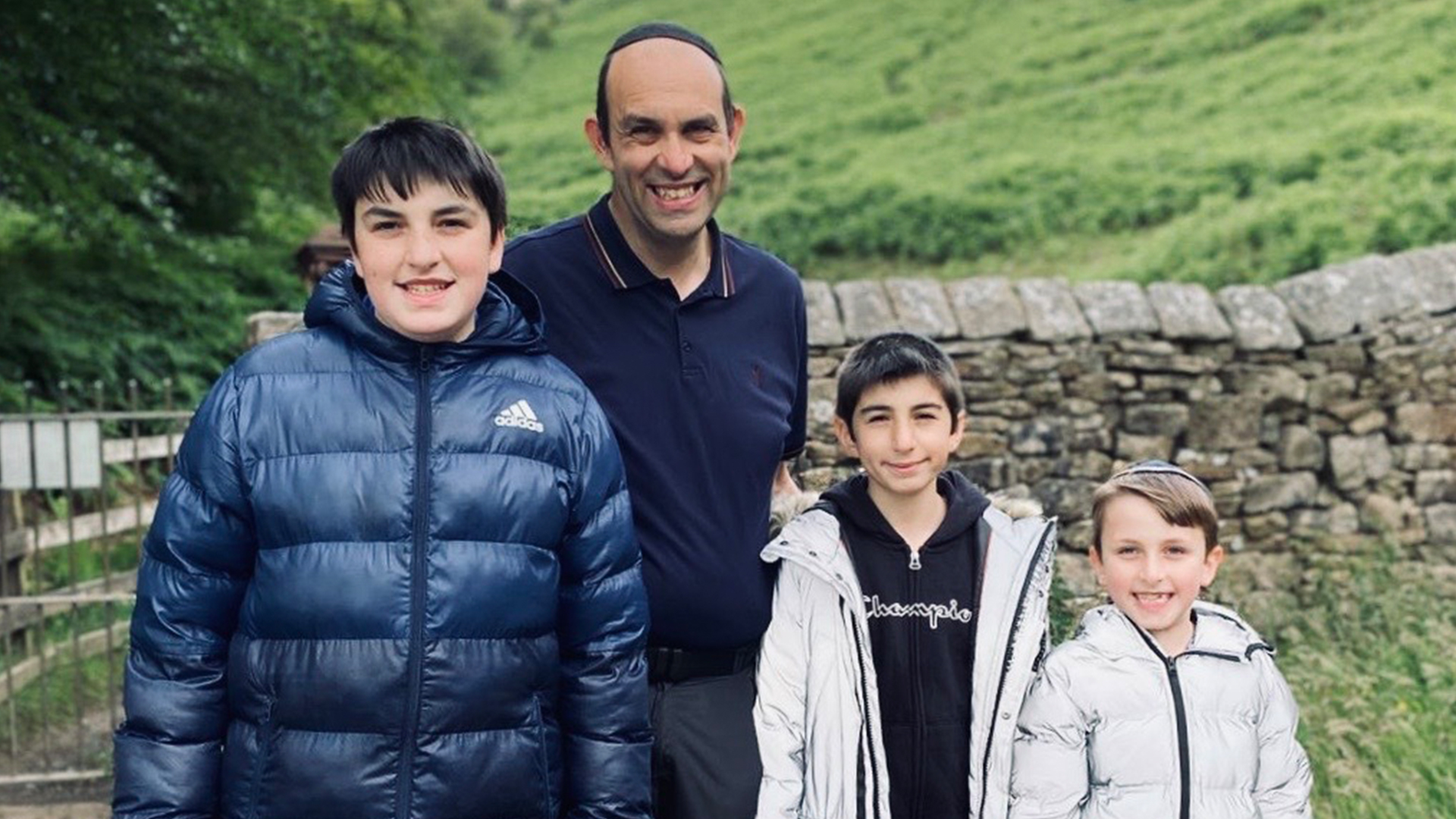 Jeffrey with his sons Joseph, Binyomin and Dovid.